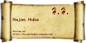 Hajas Huba névjegykártya
